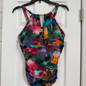 Lauren Ralph Lauren Colorful Floral Tankini Top